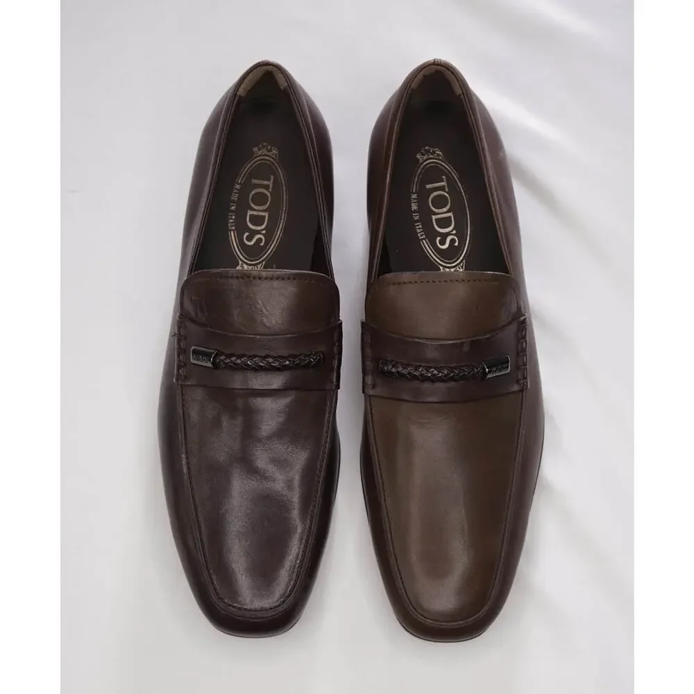 $750 TOD'S - *DISPLAY* Brown Leather Loafers - US 8 (7UK)
